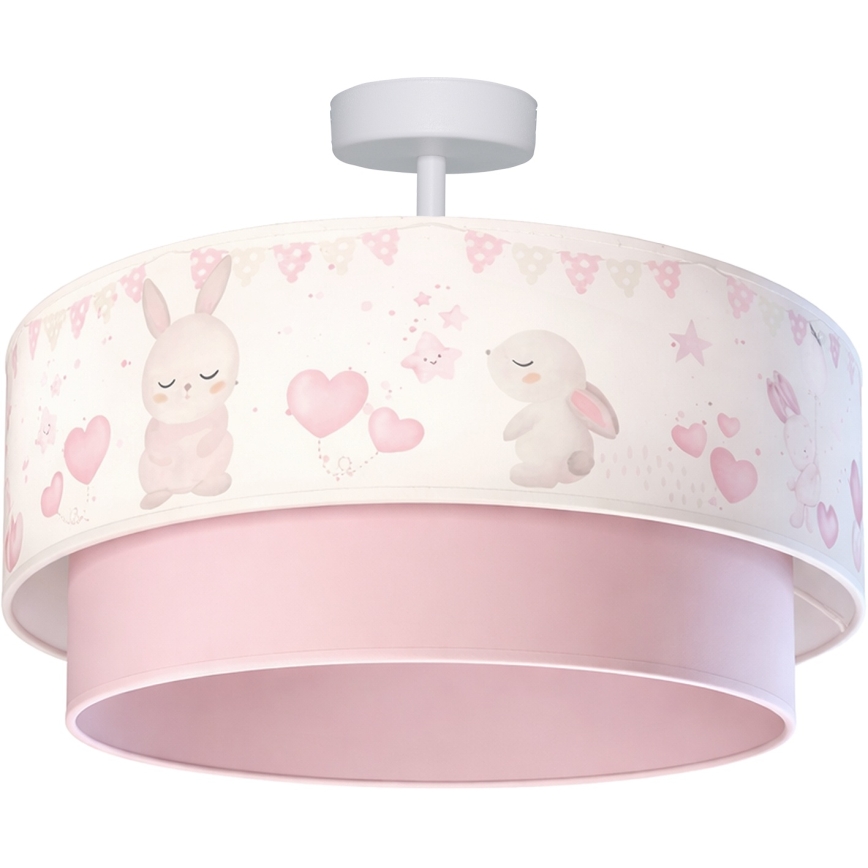 Brilagi - LED dečiji plafonski luster BOBO 1xE27/60W/230V prečnik 40 cm krem/ružičasta/zečići