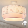 Brilagi-LED dečiji plafonski luster BOBO 1xE27/60W/230V, Ø 40 cm, krem/ružičasta/kraljevsko plava