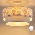 Brilagi-LED Dečiji plafonski luster BOBO 1xE27/60W/230V Ø40cm krem./plava/meda.