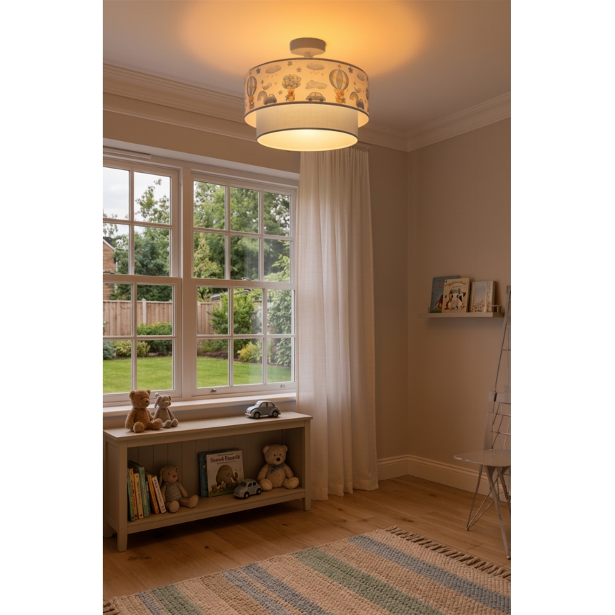 Brilagi-LED Dečiji plafonski luster BOBO 1xE27/60W/230V Ø40cm krem./plava/meda.