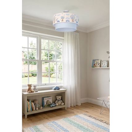 Brilagi-LED Dečiji plafonski luster BOBO 1xE27/60W/230V Ø40cm krem./plava/meda.