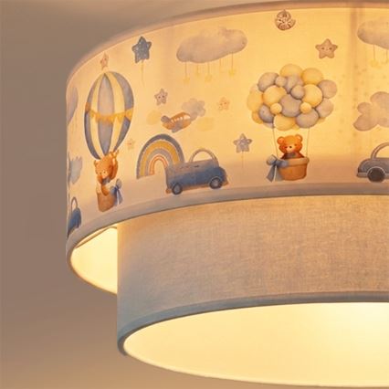 Brilagi-LED Dečiji plafonski luster BOBO 1xE27/60W/230V Ø40cm krem./plava/meda.