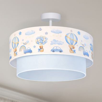 Brilagi-LED Dečiji plafonski luster BOBO 1xE27/60W/230V Ø40cm krem./plava/meda.