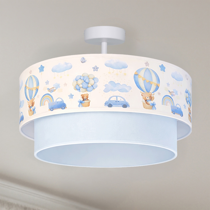 Brilagi-LED Dečiji plafonski luster BOBO 1xE27/60W/230V Ø40cm krem./plava/meda.