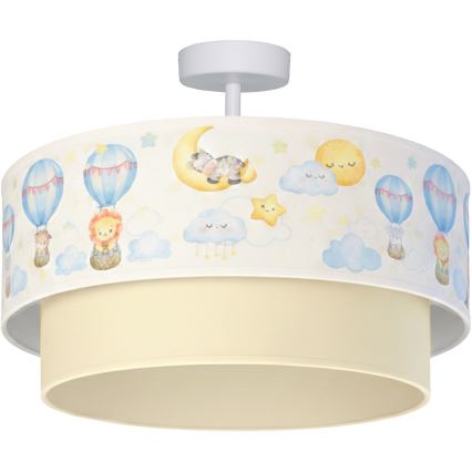 Brilagi - LED dečiji plafonski luster BOBO 1xE27/60W/230V Ø 40 cm bela/bež/sa motivom životinja