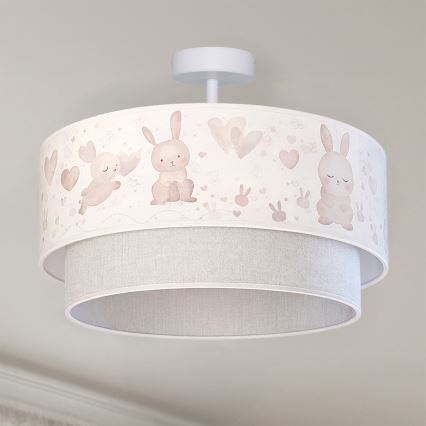 Brilagi - LED dečiji plafonski luster BOBO 1xE27/60W/230V prečnik 40 cm krem/siva/zečići