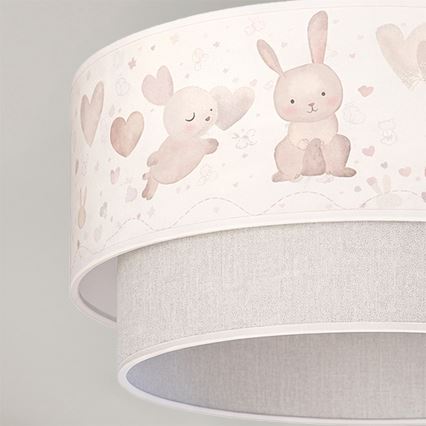 Brilagi - LED dečiji plafonski luster BOBO 1xE27/60W/230V prečnik 40 cm krem/siva/zečići
