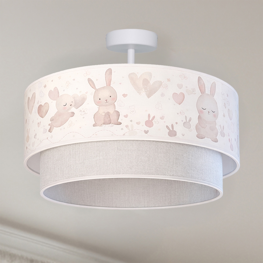 Brilagi - LED dečiji plafonski luster BOBO 1xE27/10W/230V prečnika 40 cm krem/siva/zečići
