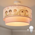 Brilagi - LED dečiji prislonjeni plafonski luster BOBO 1xE27/10W/230V Ø 40 cm ružičasta/vile