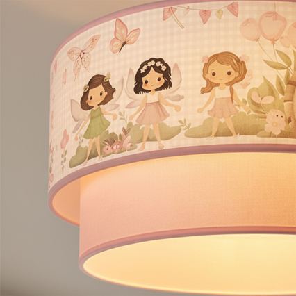 Brilagi - LED dečiji prislonjeni plafonski luster BOBO 1xE27/10W/230V Ø 40 cm ružičasta/vile