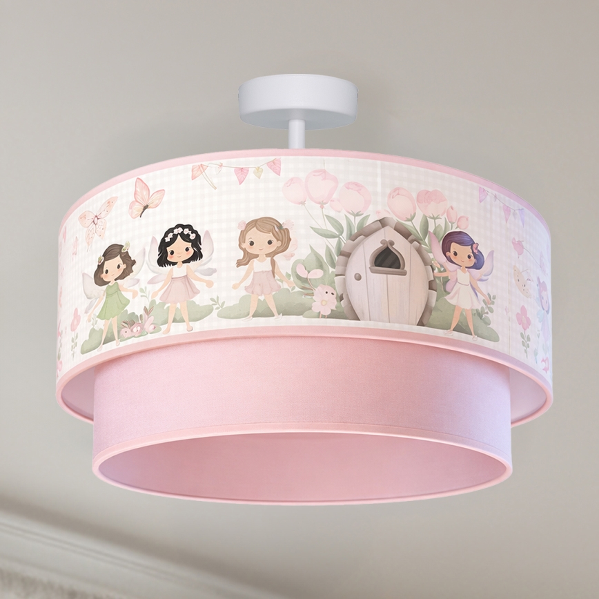 Brilagi - LED dečiji prislonjeni plafonski luster BOBO 1xE27/10W/230V Ø 40 cm ružičasta/vile