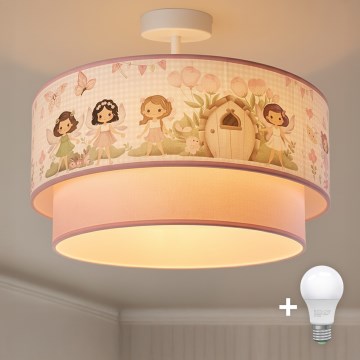 Brilagi - LED dečiji prislonjeni plafonski luster BOBO 1xE27/60W/230V Ø 40 cm ružičasta/vile