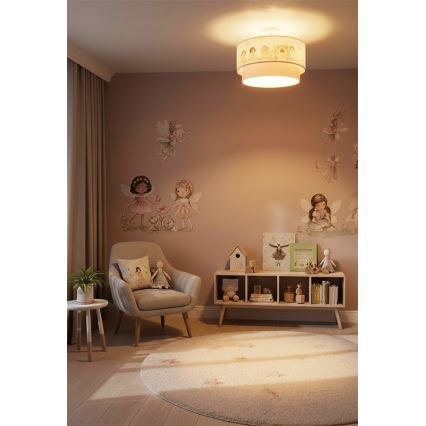 Brilagi - LED dečiji prislonjeni plafonski luster BOBO 1xE27/60W/230V Ø 40 cm ružičasta/vile