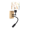 Brilagi - LED dečja fleksibilna zidna lampa BOBO WOOD 1xE27/25W/230V + LED/3W hrast/crna/bela/sa životinjskim motivima