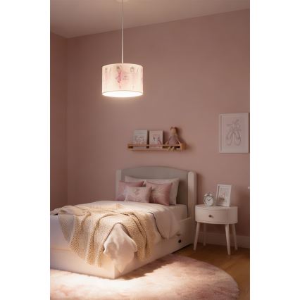 Brilagi - LED dečji luster na sajli BOBO 1xE27/10W/230V prečnik 35 cm ružičasta/baletanke