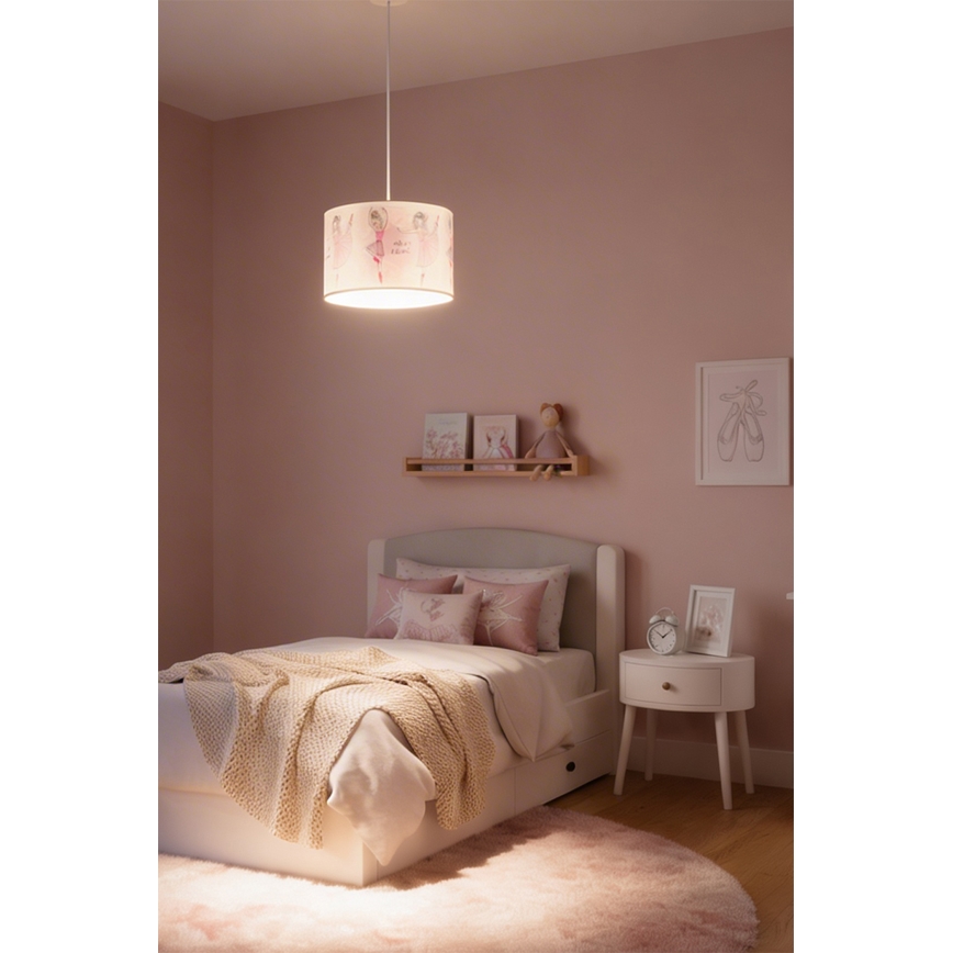 Brilagi - LED dečji luster na sajli BOBO 1xE27/10W/230V prečnik 35 cm ružičasta/baletanke