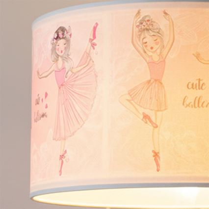 Brilagi - LED dečji luster na sajli BOBO 1xE27/10W/230V prečnik 35 cm ružičasta/baletanke