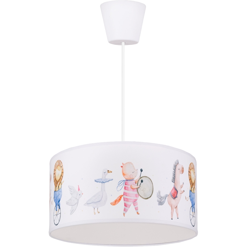 Brilagi - LED Dečji luster na sajli BOBO 1xE27/60W/230V prečnik 35 cm bela/životinjice