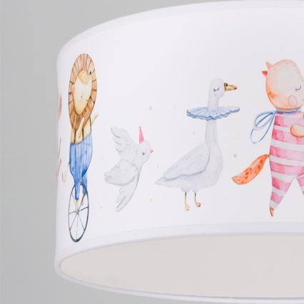 Brilagi - LED Dečji luster na sajli BOBO 1xE27/60W/230V prečnik 35 cm bela/životinjice