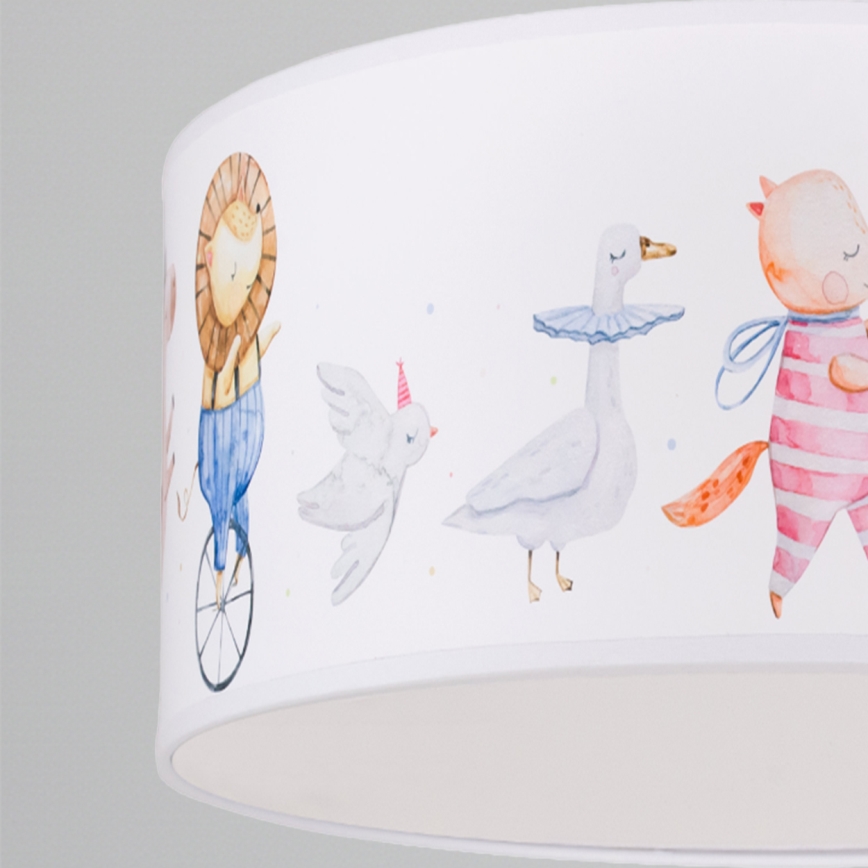 Brilagi - LED Dečji luster na sajli BOBO 1xE27/60W/230V prečnik 35 cm bela/životinjice