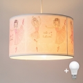 Brilagi - LED dečji luster na sajli BOBO 1xE27/60W/230V prečnik 35 cm ružičasta/baletanke