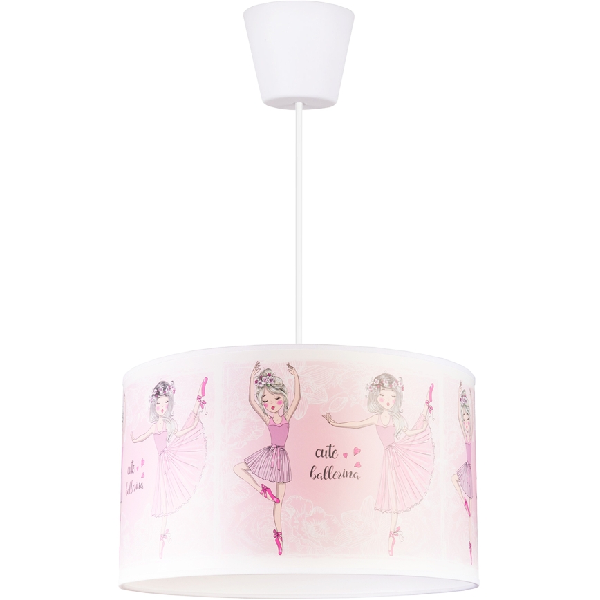 Brilagi - LED dečji luster na sajli BOBO 1xE27/60W/230V prečnik 35 cm ružičasta/baletanke