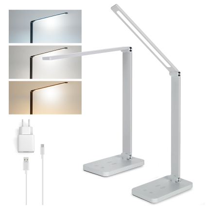 BRILAGI - LED prigušiva dodirna stona lampa sa bežičnim QI punjenjem MODO CHARGE LED/7W/5V 3000/4000/6000K bela