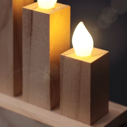 BRILAGI - LED Drveni božićni svećnjak 10xLED/2xAA