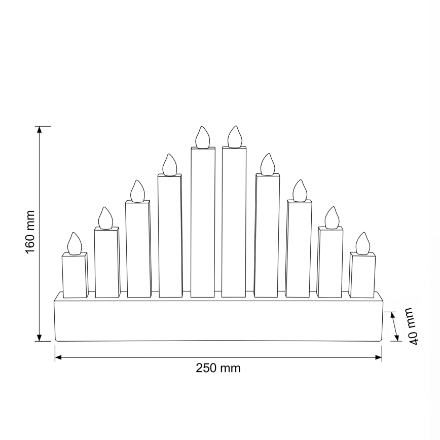 BRILAGI - LED Drveni božićni svećnjak 10xLED/2xAA