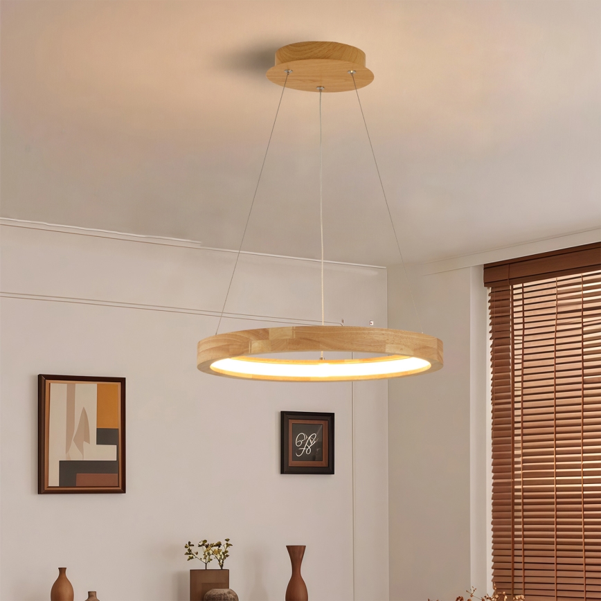 Brilagi - LED drveni luster na sajli UMEA WOOD LED/30W/230V Ø 40 cm