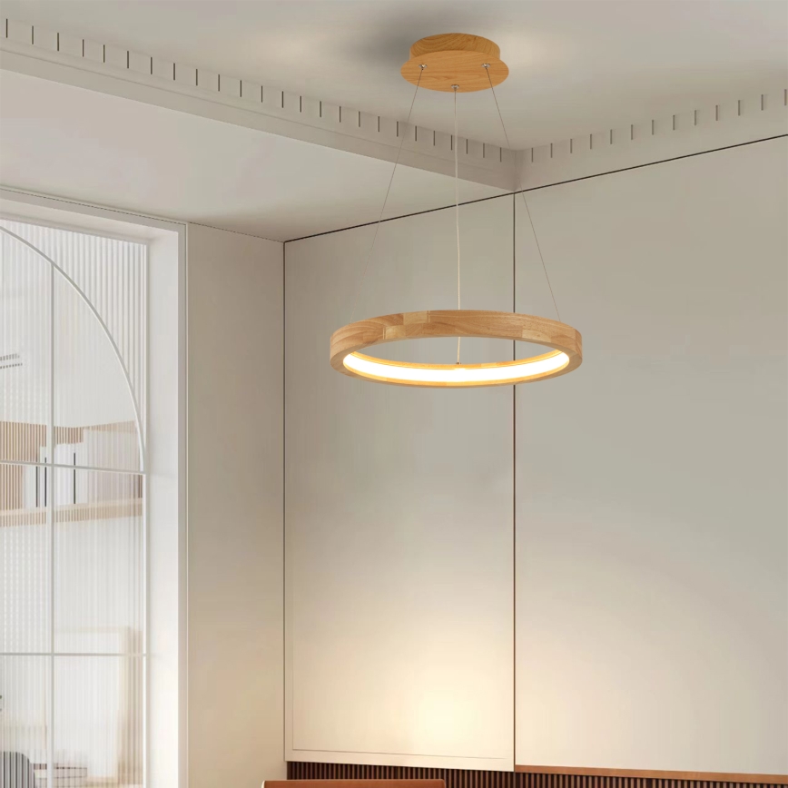Brilagi - LED drveni luster na sajli UMEA WOOD LED/30W/230V Ø 40 cm