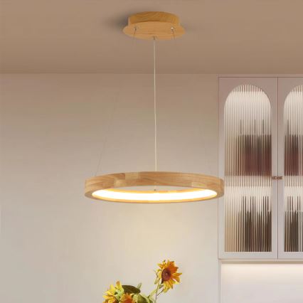 Brilagi - LED drveni luster na sajli UMEA WOOD LED/30W/230V Ø 40 cm