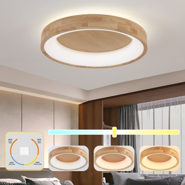 Brilagi - LED drveno plafonsko svetlo FALCON WOOD LED/40W/230V 3000/4000/6000K prečnik 60 cm