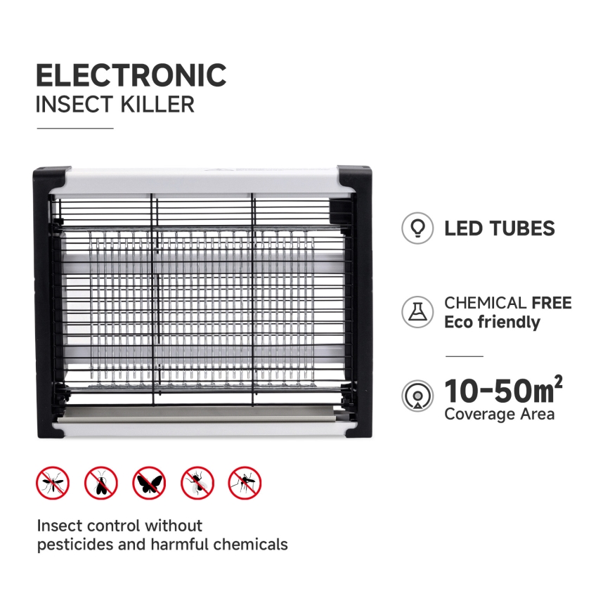 Brilagi - LED električni lapač insekata UV 2xLED/4W/230V 50 m2