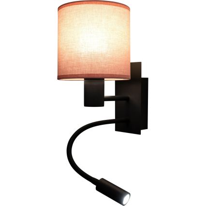 BRILAGI - LED fleksibilna zidna lampa BOBO 1xE27/25W/230V + LED/3W crna/ružičasta