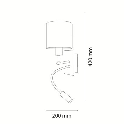 BRILAGI - LED Dečija fleksibilna zidna lampa BOBO 1xE27/25W/230V + LED/3W mat hrom/krem/zečići