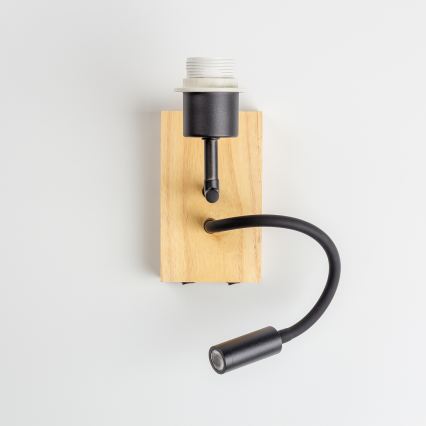 BRILAGI - LED dečija fleksibilna zidna lampa BOBO WOOD 1xE27/25W/230V + LED/3W hrast/crna/bela/ružičasta/baletanke