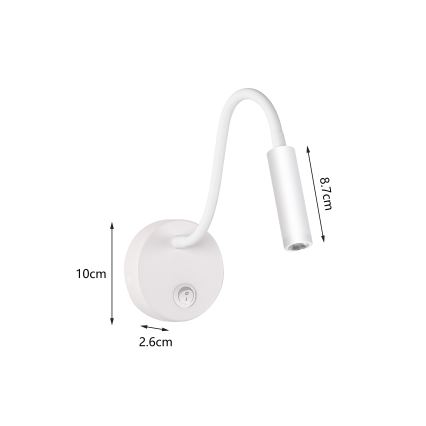 Brilagi - LED fleksibilna zidna lampa MAYA LED/3W/230V 4000K bela