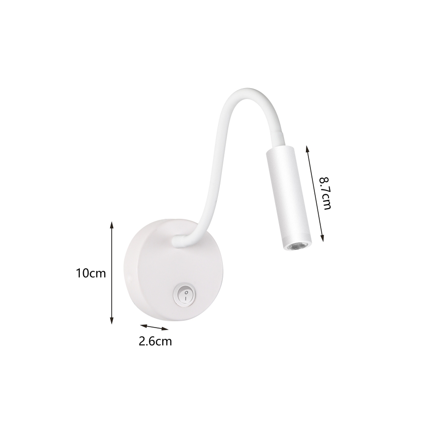 Brilagi - LED fleksibilna zidna lampa MAYA LED/3W/230V 4000K bela