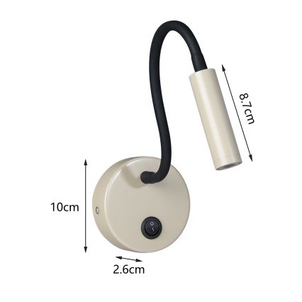 Brilagi - LED fleksibilna zidna lampa MAYA LED/3W/230V 4000K bež