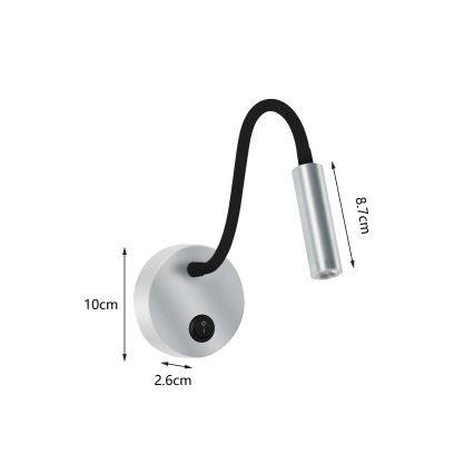 Brilagi - LED fleksibilna zidna lampa MAYA LED/3W/230V 4000K srebrna