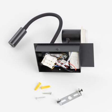 Brilagi - LED fleksibilna zidna lampa NUBILA 1xE27/25W/230V + integrisana LED 3W crna