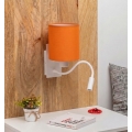Brilagi - LED fleksibilna zidna lampa NUBILA 1xE27/25W/230V + LED/3W bela/narandžasta