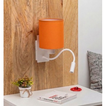 Brilagi - LED fleksibilna zidna lampa NUBILA 1xE27/25W/230V + LED/3W bela/narandžasta