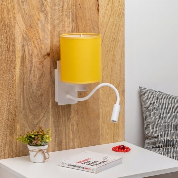 Brilagi - LED fleksibilna zidna lampa NUBILA 1xE27/25W/230V + LED/3W bela/žuta