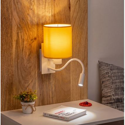Brilagi - LED fleksibilna zidna lampa NUBILA 1xE27/25W/230V + LED/3W bela/žuta