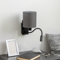 Brilagi - LED fleksibilna zidna lampa NUBILA 1xE27/25W/230V + LED/3W crna/antracit