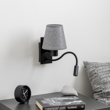 Brilagi - LED fleksibilna zidna lampa NUBILA 1xE27/25W/230V + LED/3W crna/siva