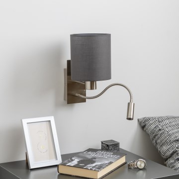 Brilagi - LED fleksibilna zidna lampa NUBILA 1xE27/25W/230V + LED/3W mat hrom/antracit