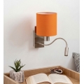 Brilagi - LED fleksibilna zidna lampa NUBILA 1xE27/25W/230V + LED/3W mat hrom/narandžasta